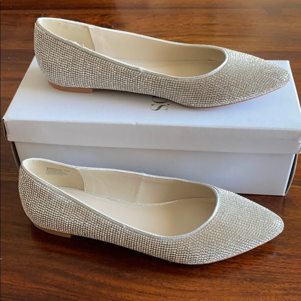 David’s Bridal Madelyn rhinestone flat
